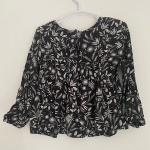 Baby Gap Button Up Blouse size 2T black with white
